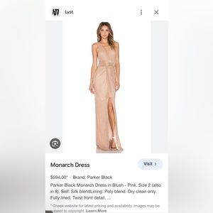 Monarch Parker Gown all over sequin tan/blush color